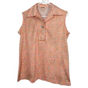 Vintage Smartique size M tag 36 peach floral tank top